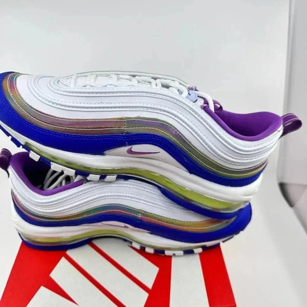Nike Air Max 97 QS 2020 Easter Shoes CJ0591-100 White Purple Nebula Mens Size 7 - Picture 7 of 13